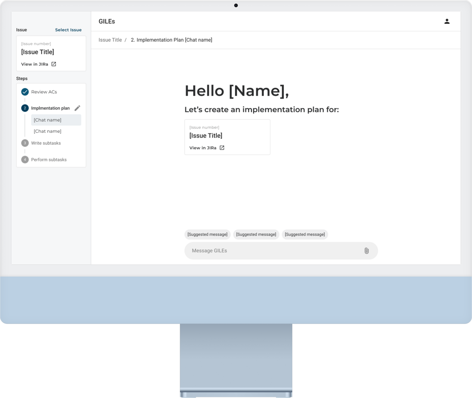 The GILEs developer co-pilot interface, integrated with Jira