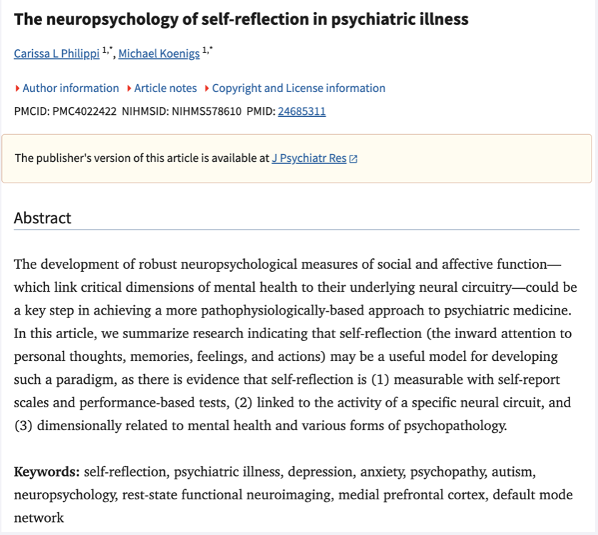 Clinical research — scientific journal on the neuropsychology of self-reflection