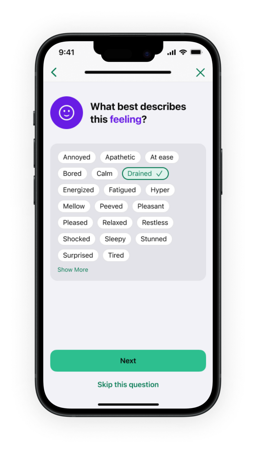 Yale Mood Meter — what best describes this feeling?