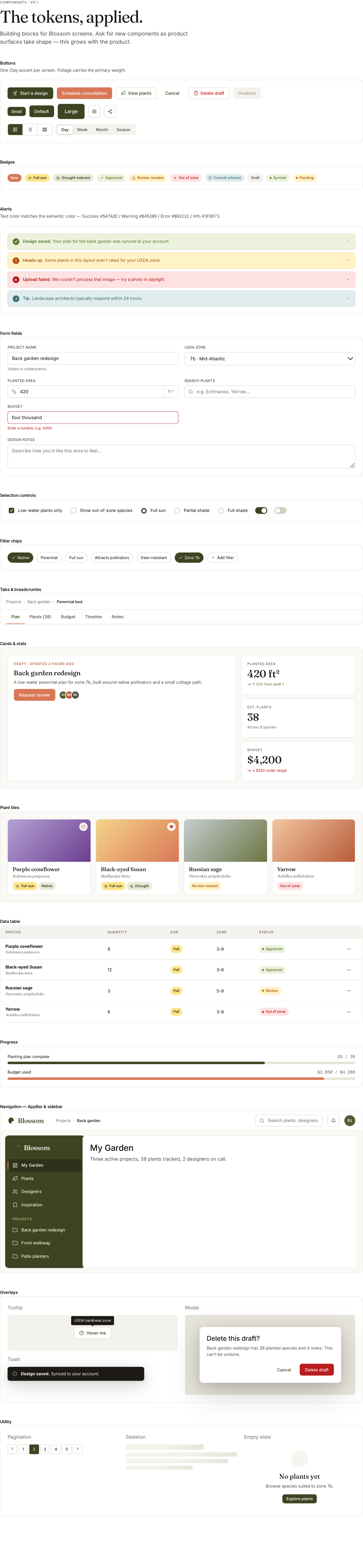 Novale design system — component library
